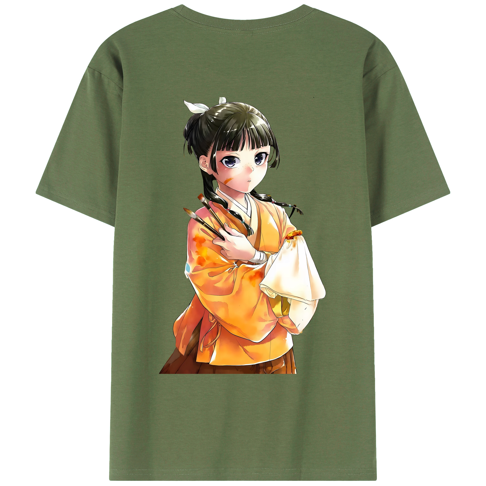 （画像用） 薬屋のひとりごと The Apothecary Diaries 綿100％ メンズ半袖Tシャツ（バックプリント） 通気性